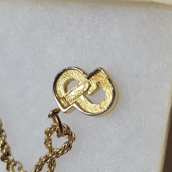 Dior CD Rhinestone Pendant Necklace - Picture 3 of 3